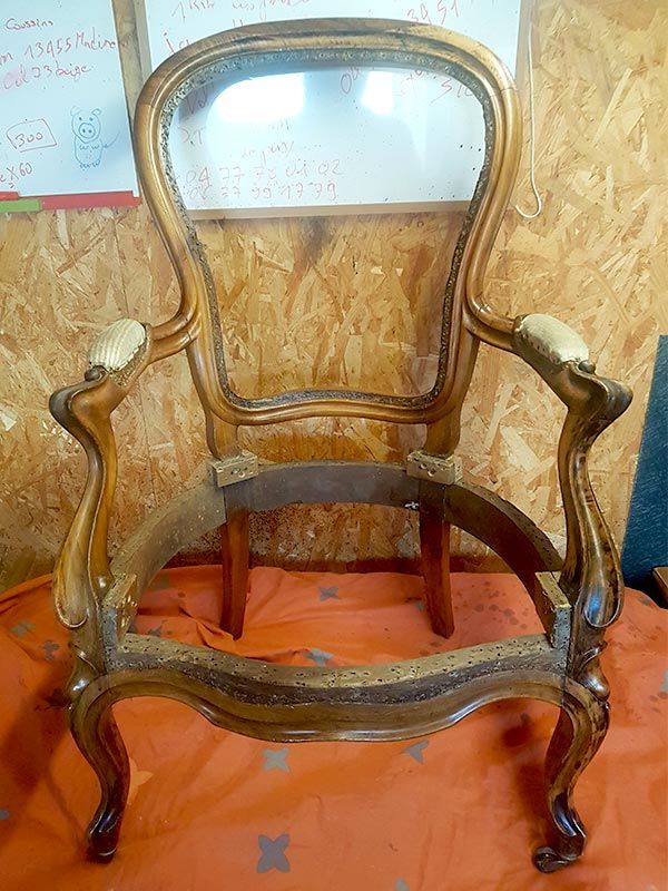 Carcasse de fauteuil voltaire en bois