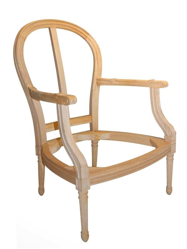 Carcasse de fauteuil en bois blanc