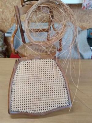 Principe de cannage d'une chaise à l'ancienne