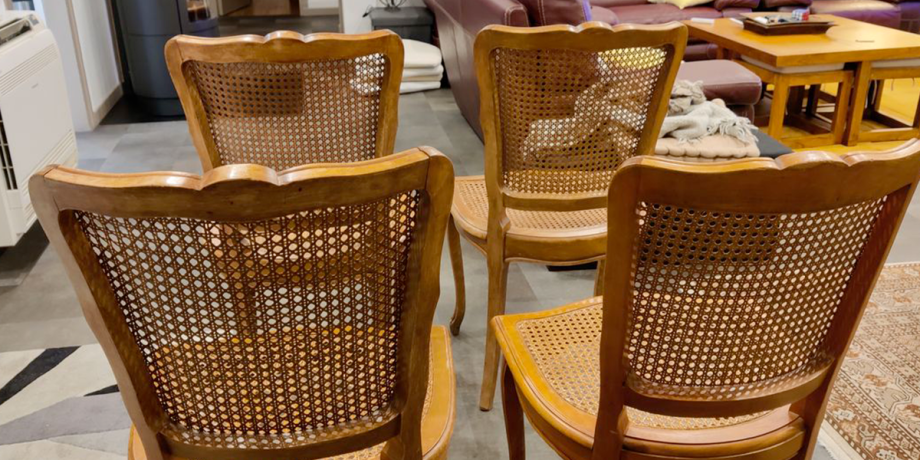 Ensemble de chaises cannées par nos soins